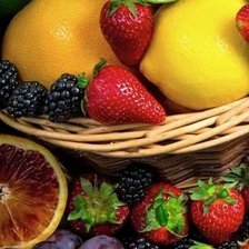 Схема вышивки «Фрукты в корзине»