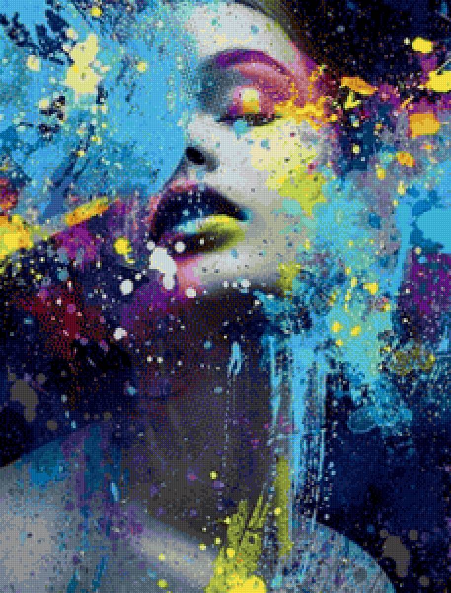 Девушка - арт искусство, яркая, девушка - предпросмотр