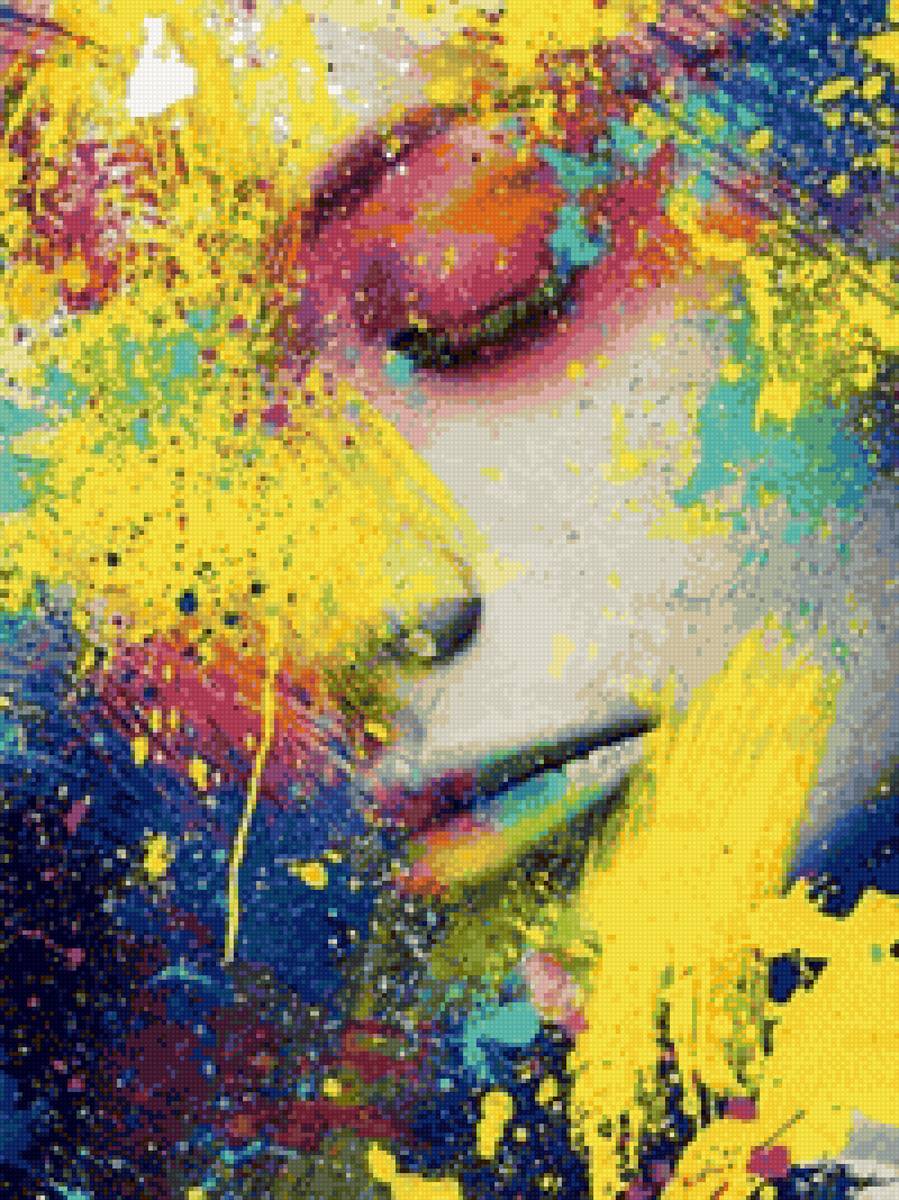 Арт - яркая, арт искусство, девушка - предпросмотр