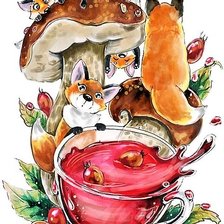 Схема вышивки «Лисята»