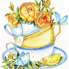 Схема вышивки «Чашки»