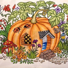 Схема вышивки «тыква домик»