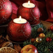 Схема вышивки «Рождественские свечи»