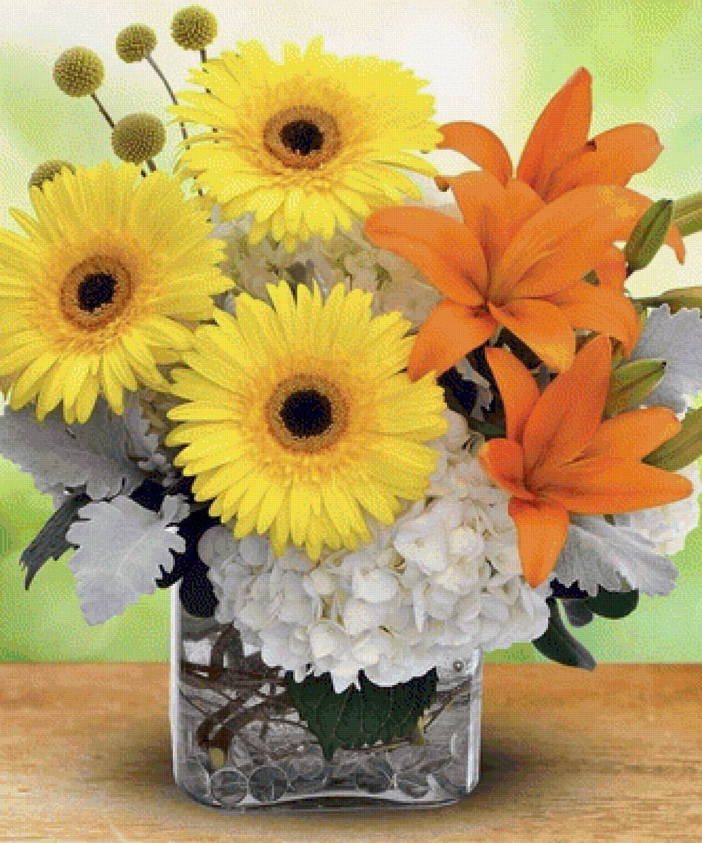 Композиция из цветов - букет, цветы - предпросмотр