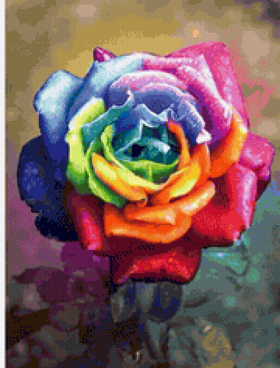 Арт - цветы, арт, роза, яркая - предпросмотр