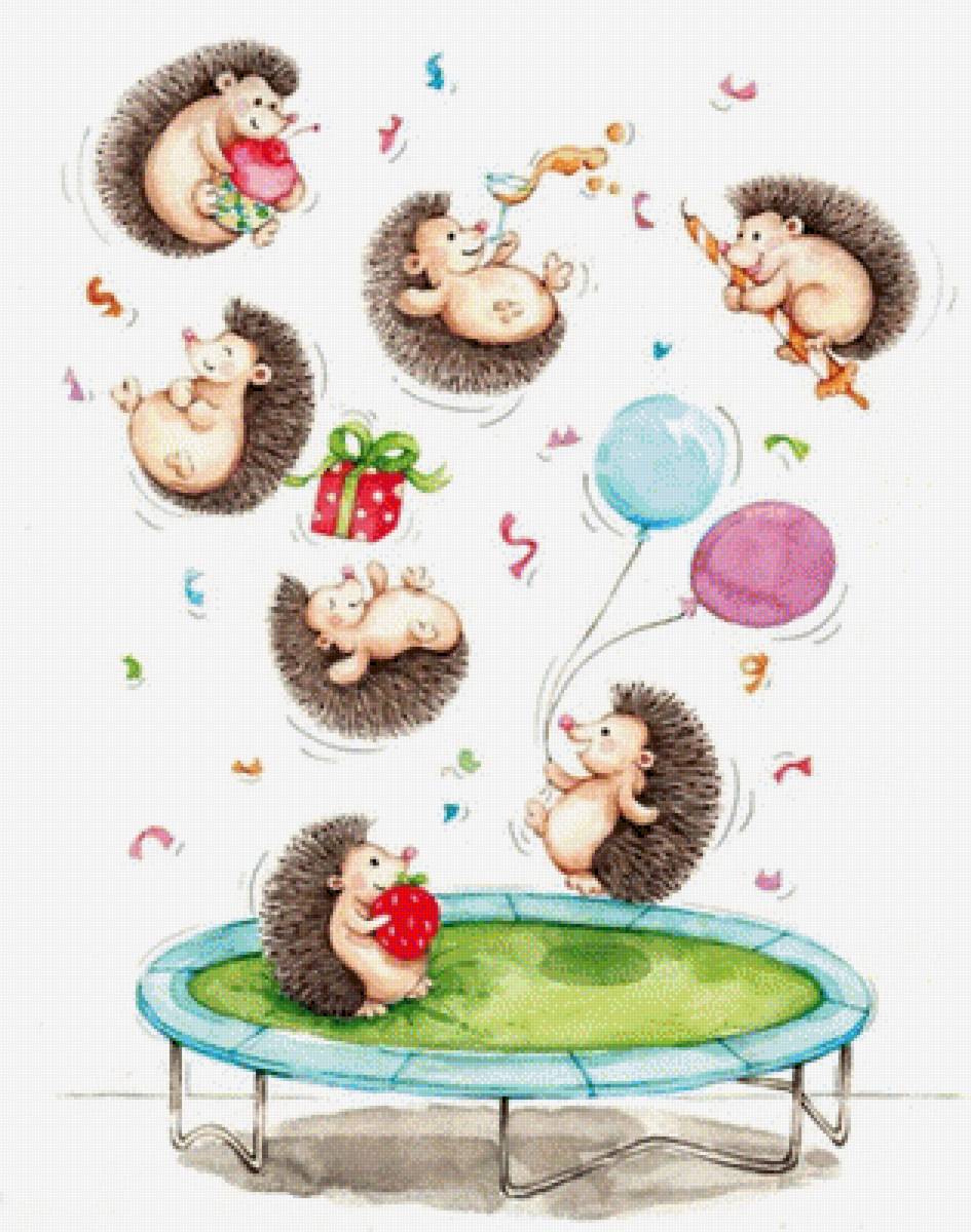 Веселые ежики - предпросмотр