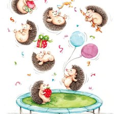 Схема вышивки «Веселые ежики»