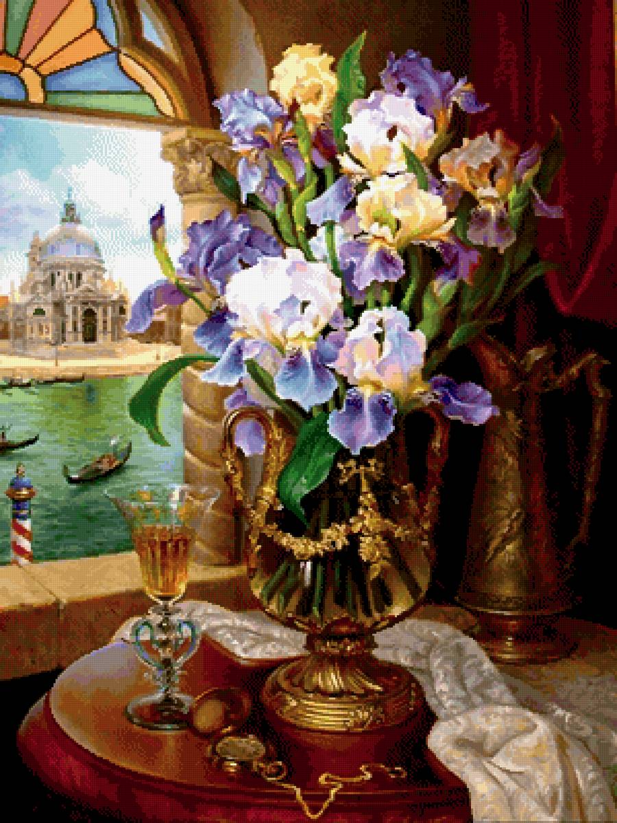 букет - дмитрий власов, букет, ирисы, натюрморт, окно - предпросмотр