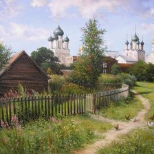 Схема вышивки «деревня»