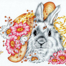 Схема вышивки «заяц»