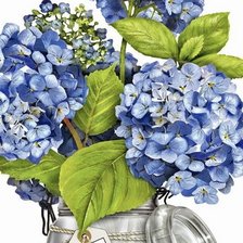 Схема вышивки «Голубая гортензия»