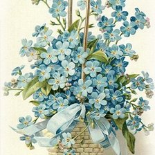 Корзина с незабудками