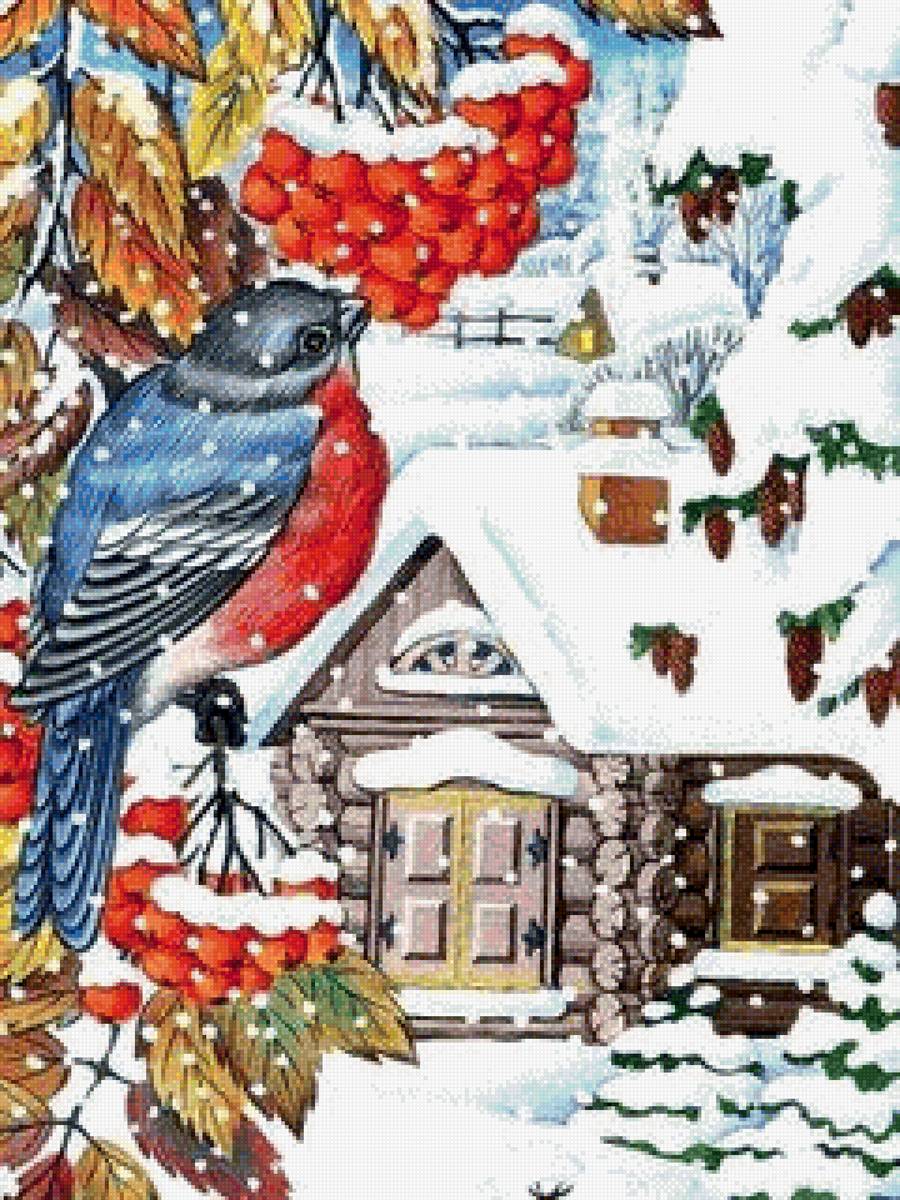 зимние мотивы - рисунок - предпросмотр