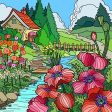 Схема вышивки «домик»