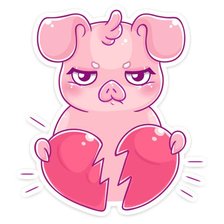 Схема вышивки «свинка стикер»