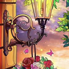 Схема вышивки «Уличный фонарь»