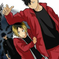 Схема вышивки «Аниме "Волейбол": Кагеяма, Кенма и Куроо (просто лучшие)»