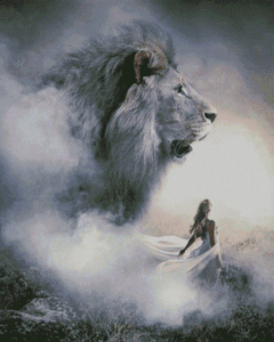 Туман - туман, девочка, лев - предпросмотр