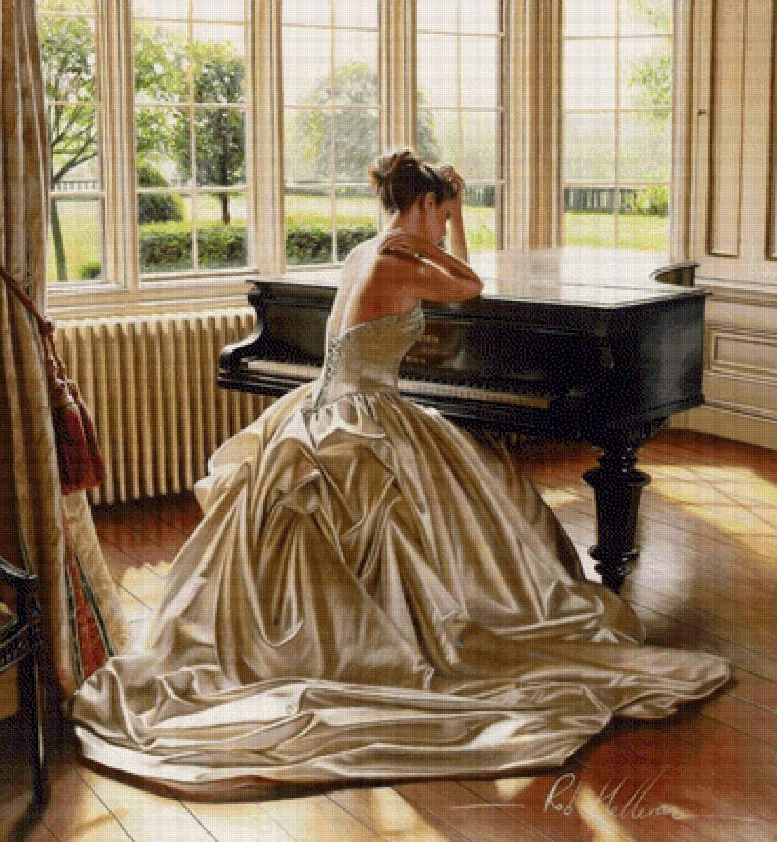 novia al piano - novia, piano, chica - предпросмотр