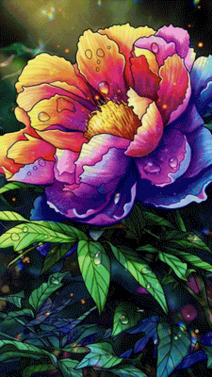 Картина пион - цветы, растения - предпросмотр