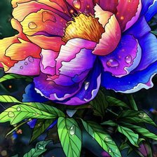 Схема вышивки «Картина пион»