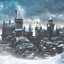 Схема вышивки «зимний Хогвартс»