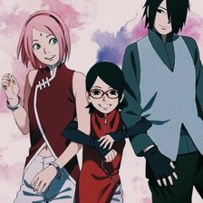 Схема вышивки «Саске и его семья)»