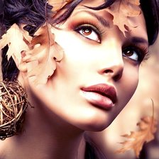 Схема вышивки «Женщина осень»