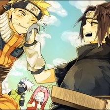 Схема вышивки «Саске и Наруто (team 7)»