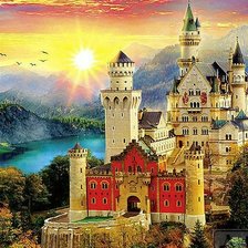 Схема вышивки «Осенний Нойшванштайн»