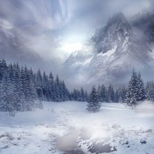 Схема вышивки «Горы»