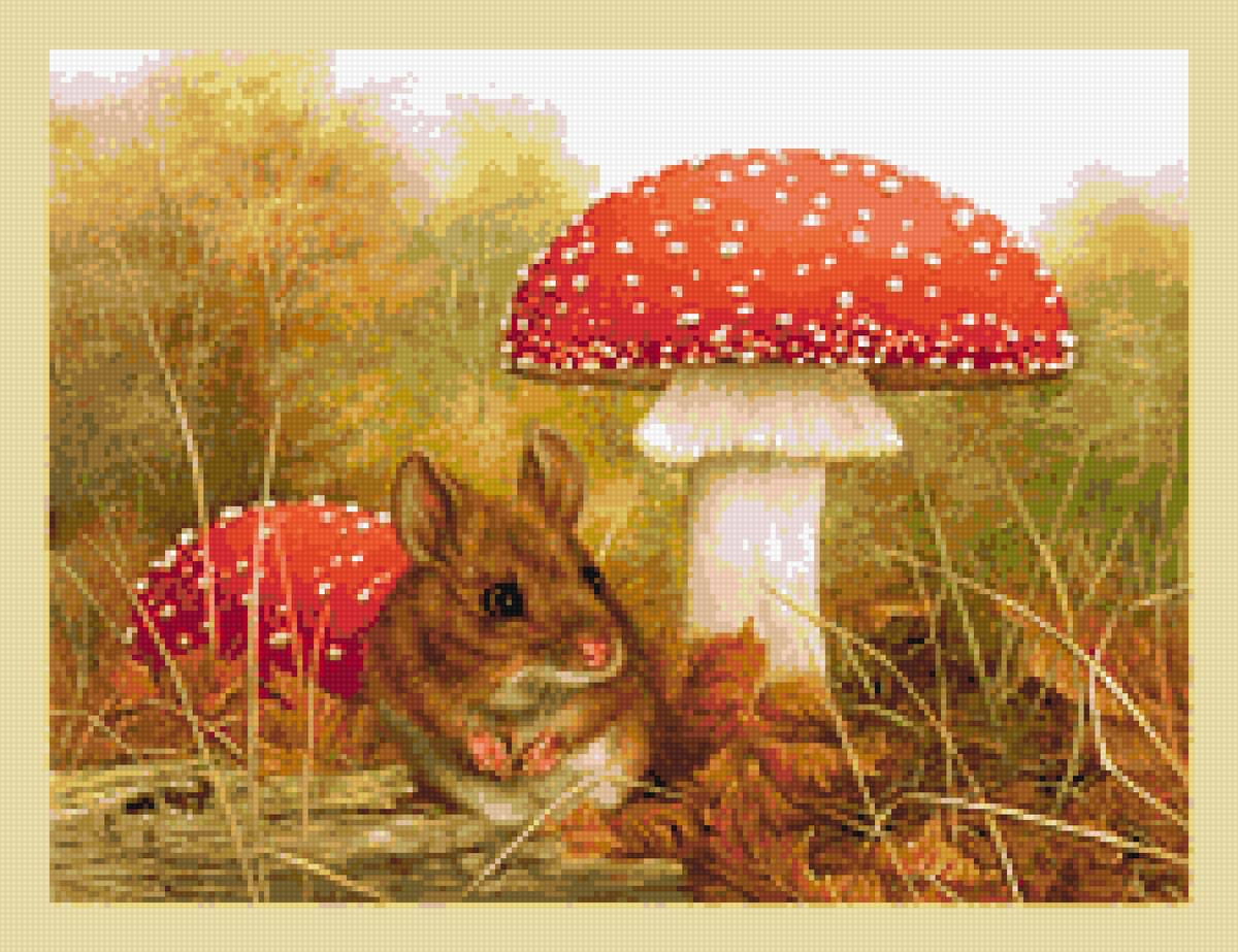 мышь и мухомор - предпросмотр