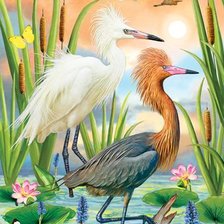 Схема вышивки «цапли»