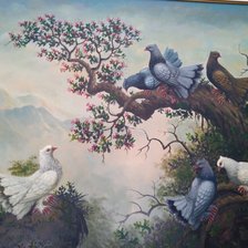 Схема вышивки «голуби»