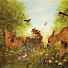 Схема вышивки «Оленята»