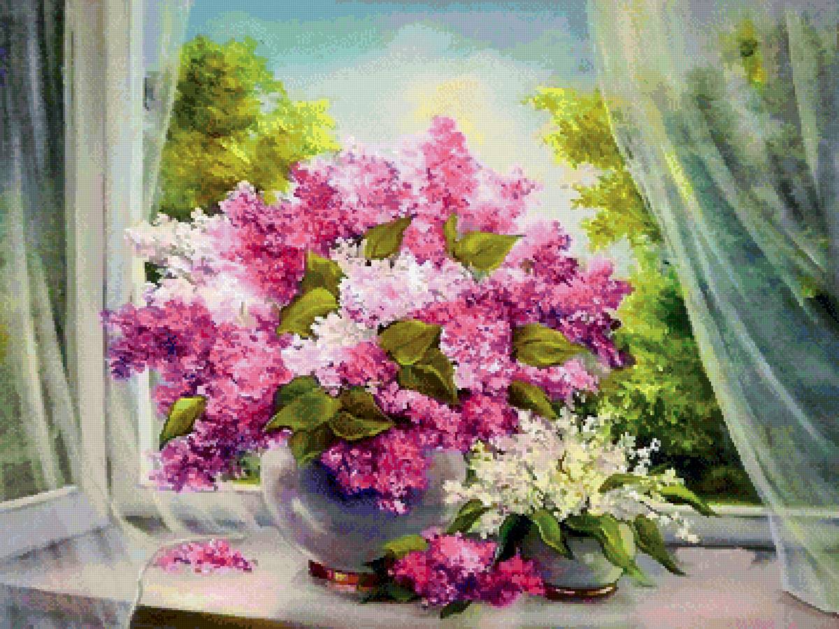 Анка Булгару. Букеты - анка булгару, окно, сирень - предпросмотр