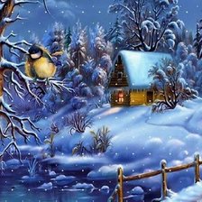 Схема вышивки «Зима в лесу»