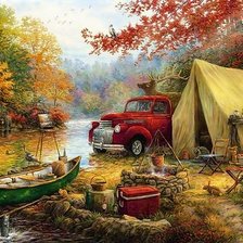 Схема вышивки «Отдых в лесу»