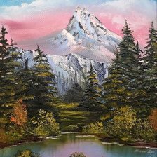 Схема вышивки «Пейзаж. Бобб Росс»