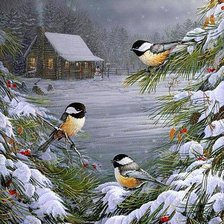 Схема вышивки «Синички»