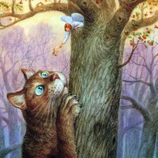 Схема вышивки «Кот и ангел»