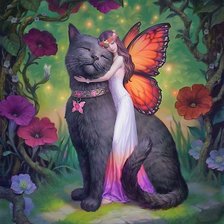 Схема вышивки «Черный кон и фея»