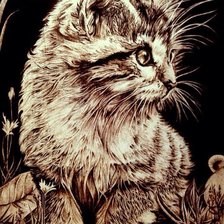 Схема вышивки «кот»