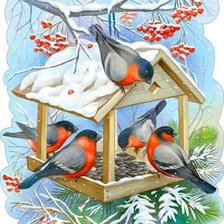 Схема вышивки «Зимняя столовая»