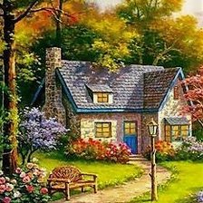 Схема вышивки «Дом»