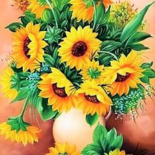 Схема вышивки «Букет подсолнуха»