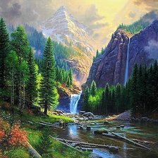 Схема вышивки «Горы»