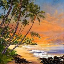 Схема вышивки «Закат на острове»