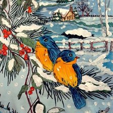 Схема вышивки «синички»