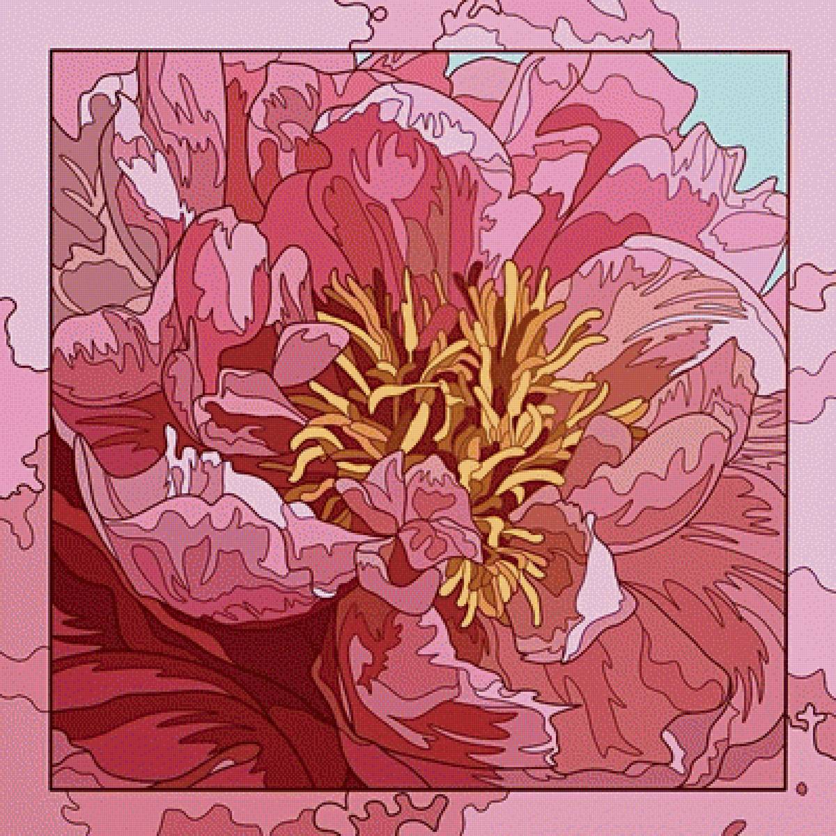 Картина Пион - цветы, растения - предпросмотр